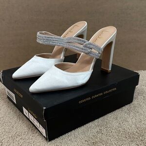 Lulu's Elegant White and Silver Heels